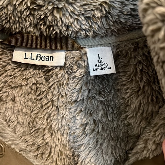 L.L.Bean Olive Green Fleece Pullover - L - Picture 2 of 6